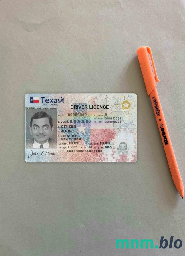 USA Teksas szablon prawa jazdy w formacie PSD, w pełni edytowalny (2020 – obecnie) photolook